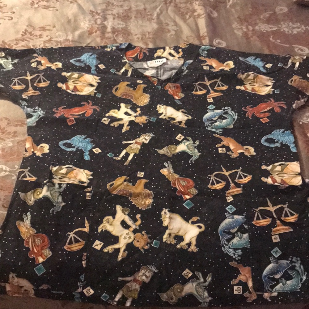 Zodiac sign scrub top
